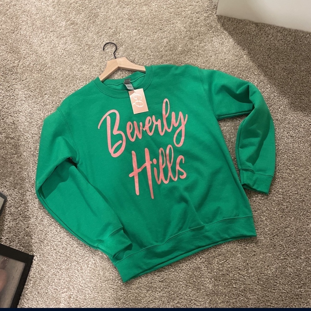 Green Beverly Hills crew neck